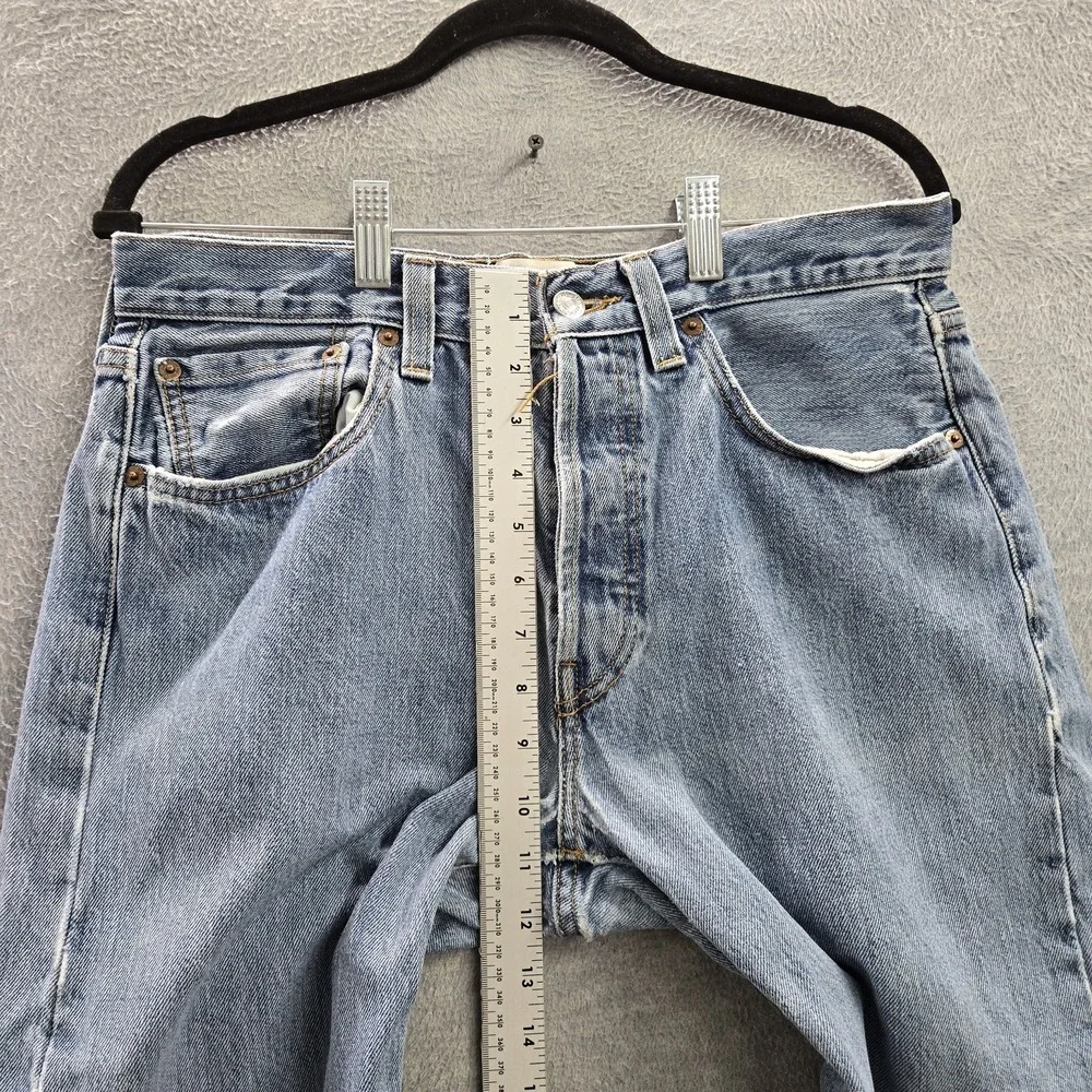 Levi's 501 Men Jeans 32X30 Light Blue Denim Straight Leg Y2K Button Fly READ